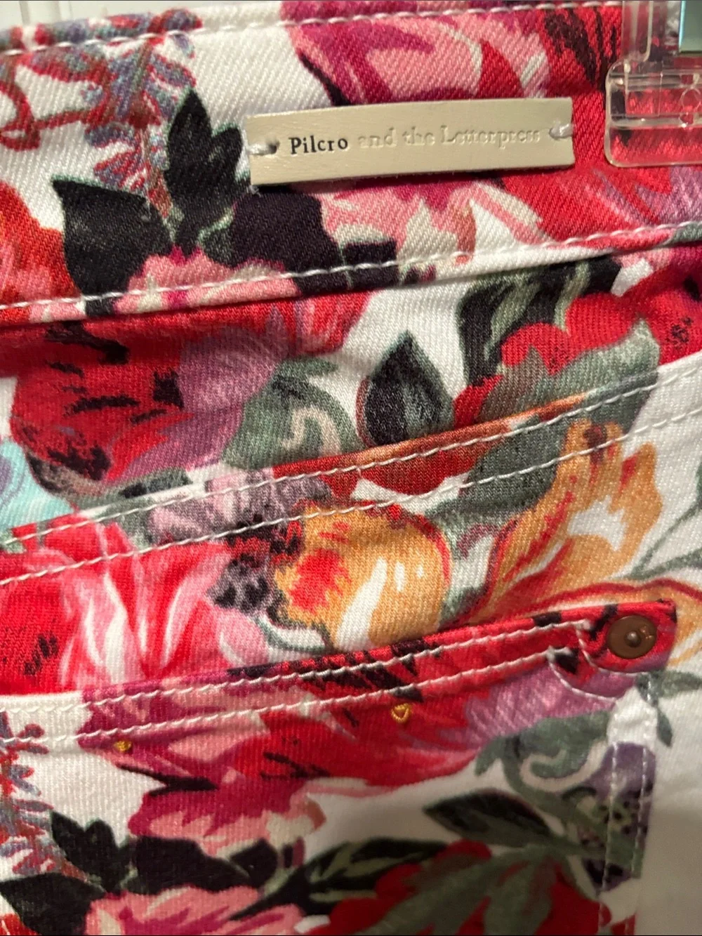Anthropologie Pilco and the Letterpress Skinny Floral Jeans Sz 28